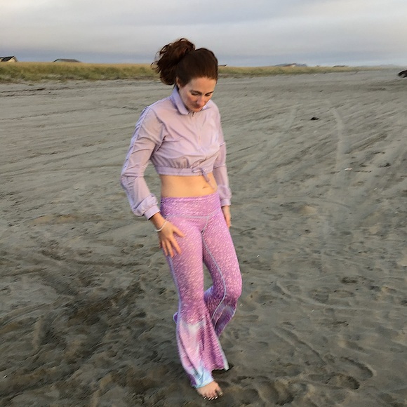 Lovers & Friends Lavender Crop zip-up Retro Windbreaker lightweight crop jacket - Picture 4 of 17